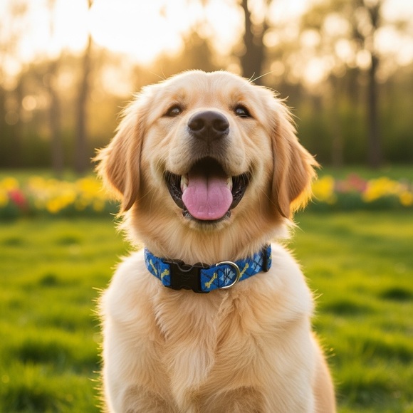 New LupinePet Blue Argyle Adjustable Nylon Dog Collar Breakaway Buckle Sm 8”-12” - Picture 2 of 6